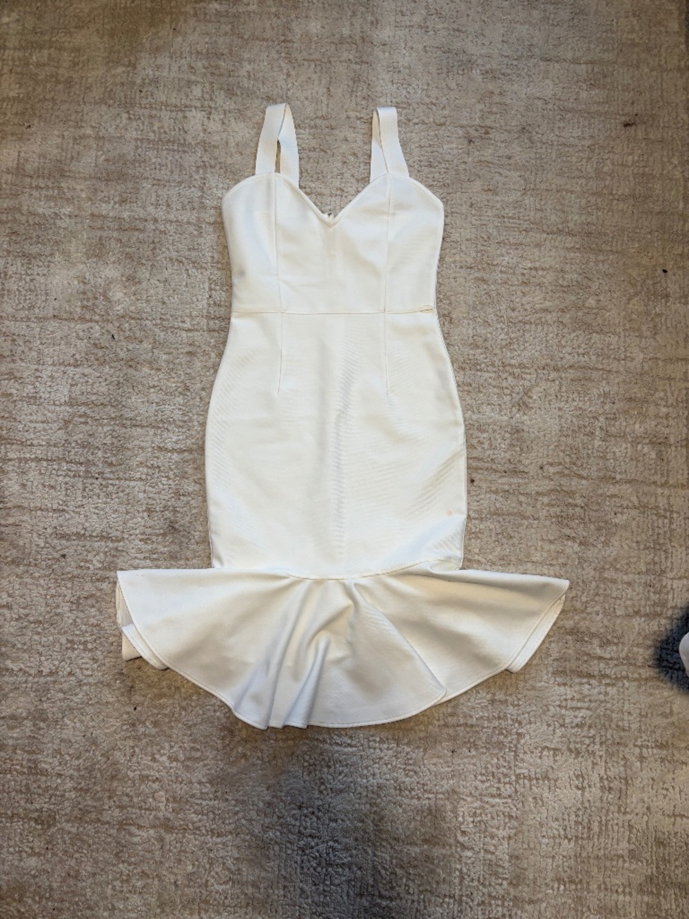 White Graduation Dress Midi Mermaid Cut